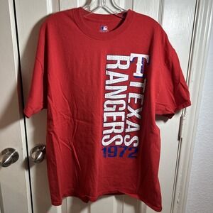MLB Genuine Merchandise‎ Men's Shirt Red Texas T Rangers Baseball Size X-Large